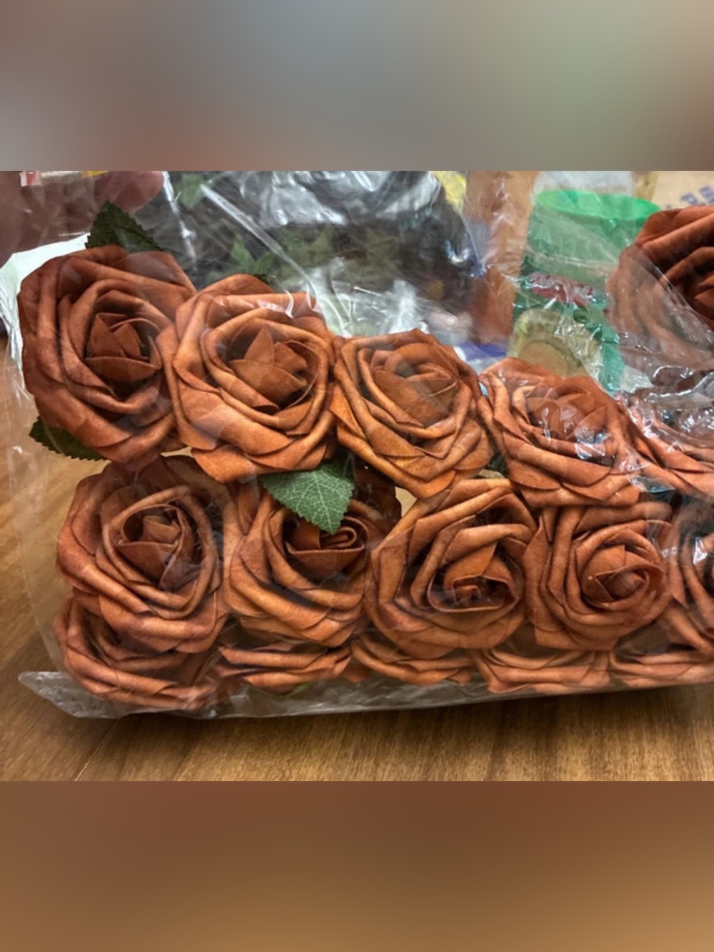SOLD Burnt orange roses 16 total